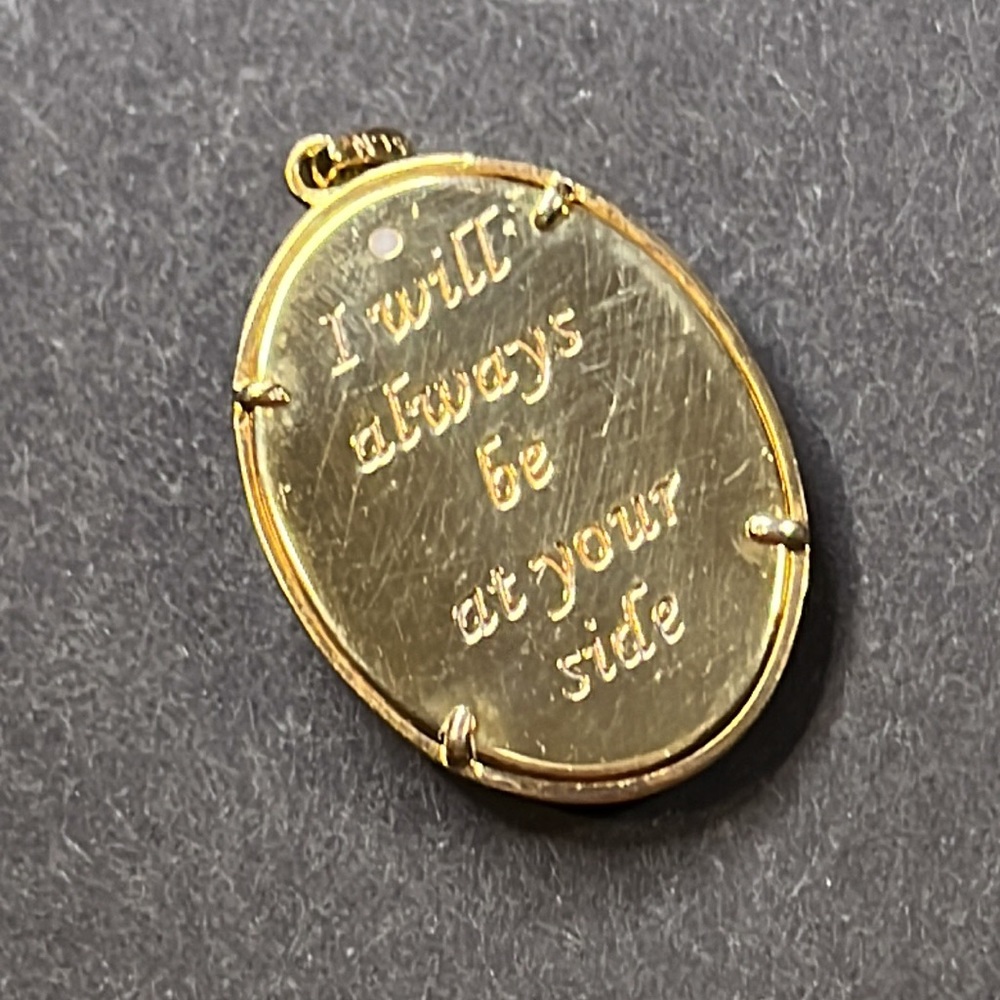 Sterling vermeil angel love pendant marked - Picture 2 of 4